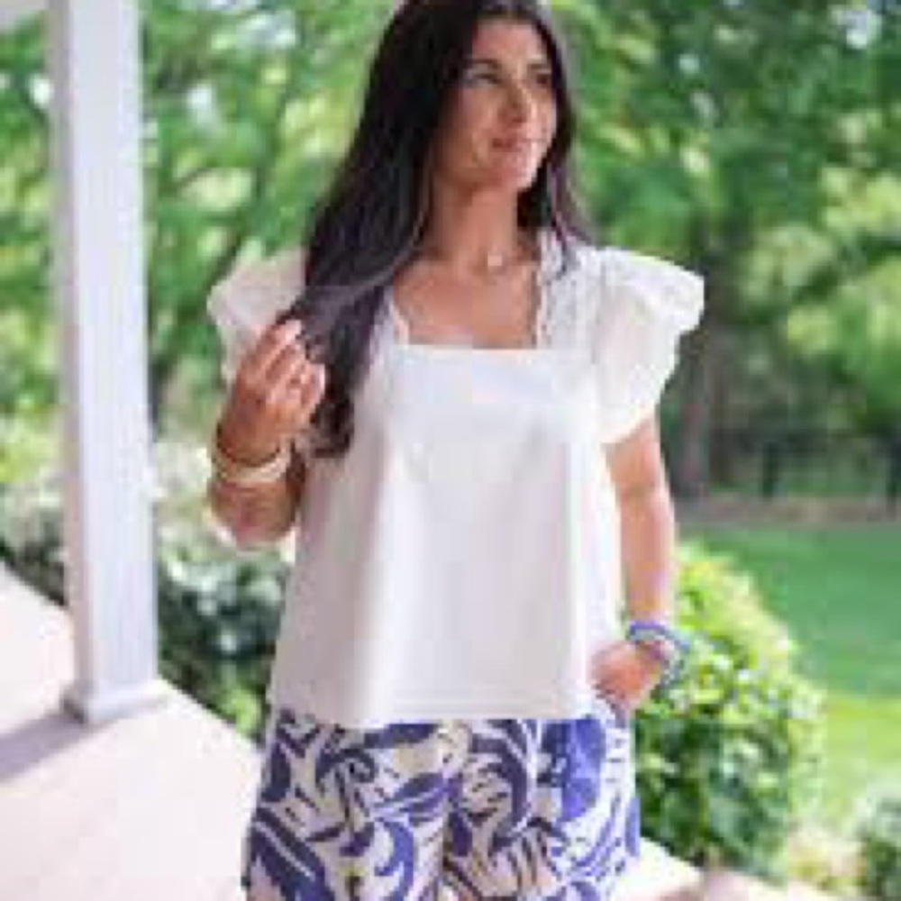 By Anthropologie / White Embroidered
Peasant Top / NWT Size M - Picture 4 of 16